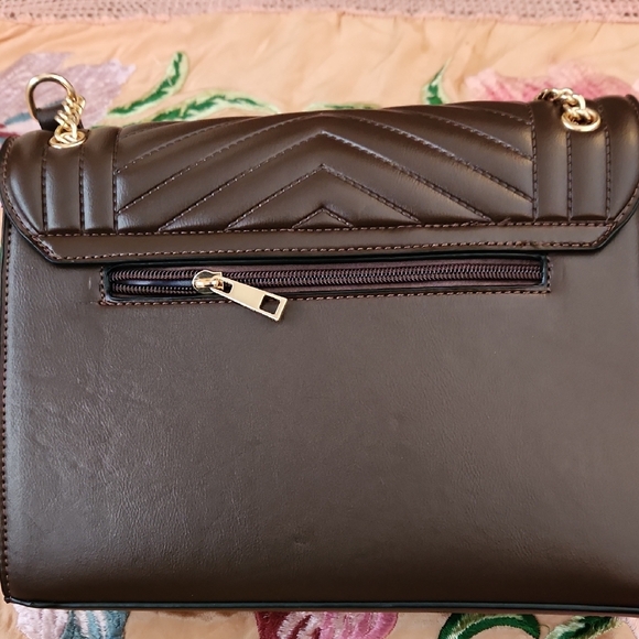 Yves Saint Laurent Dark Brown Chevron Shoulder Bag - Picture 2 of 5